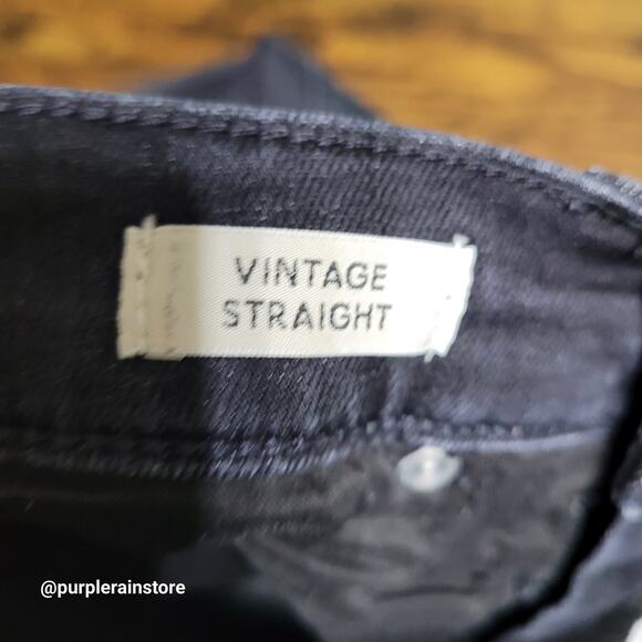 J Crew Jeans 28 Vintage Straight Mid Rise Tummy Control Black Wash Denim - Picture 5 of 14